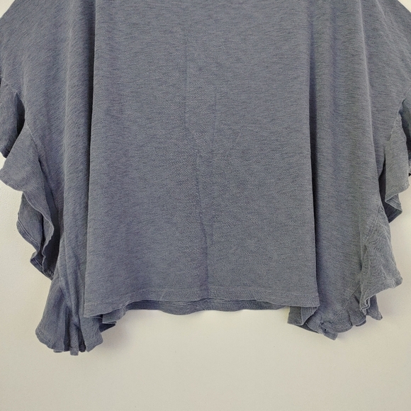 Sundry Ruffle Sleeve Tee Boxy Short Sleeve Top Pima Cotton Size Large - Picture 10 of 15